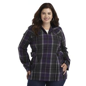 Covington Plus Size 3x Plaid Hooded Winter Coat